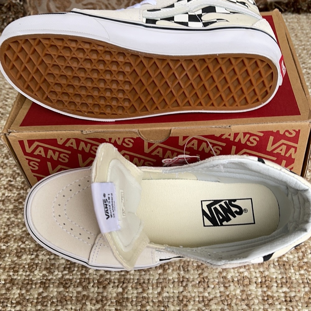 Vans Sk8-Hi Checker Flame Classic White Mens - Picture 5 of 16